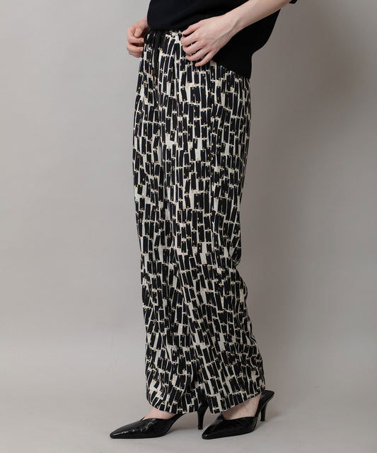 【France】 ジャガードプリントイージーパンツ