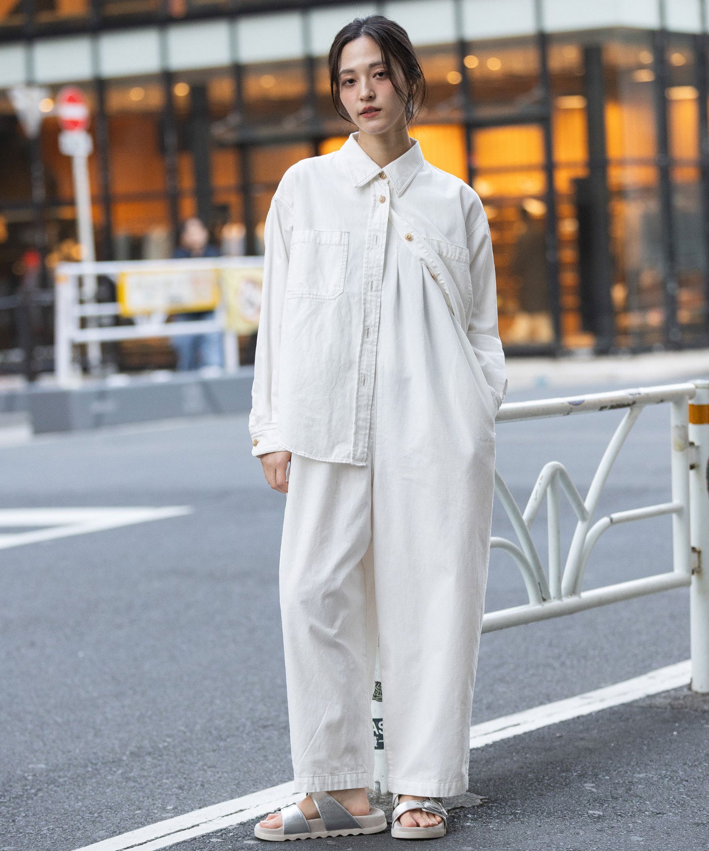 6ozスラブデニムバックコクーンシャツ