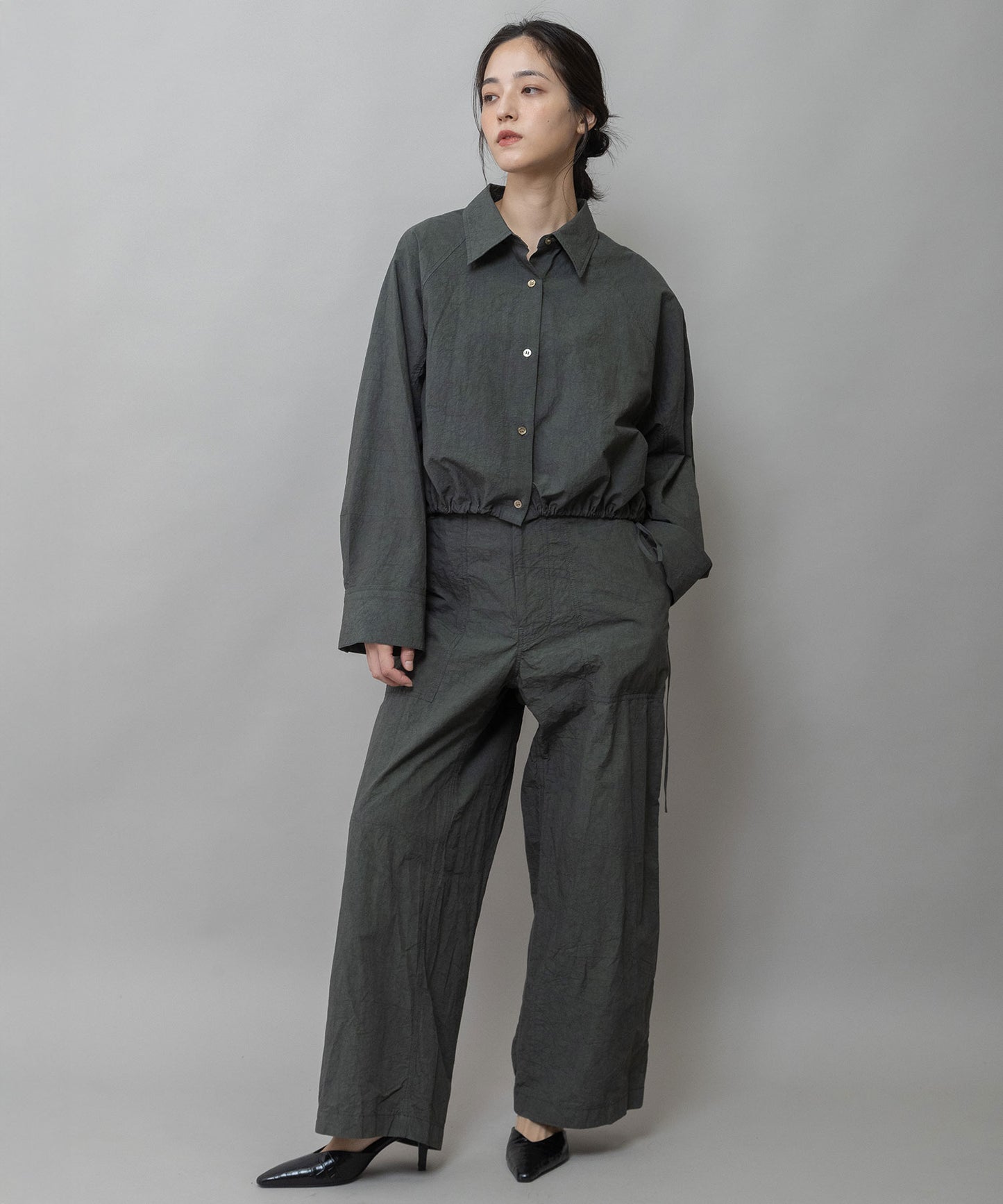 コットンリネンタイプライターベイカーパンツ