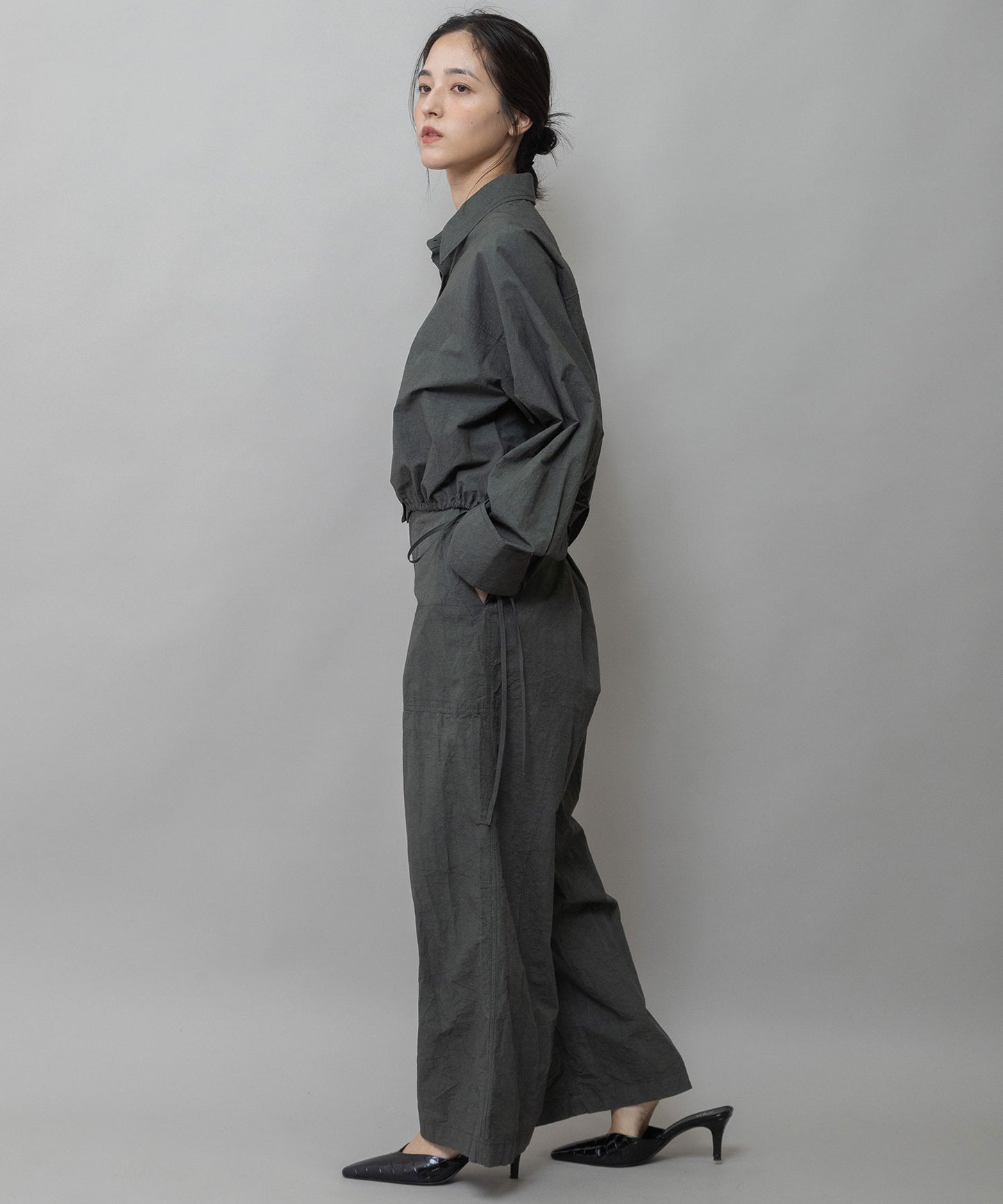 コットンリネンタイプライターベイカーパンツ