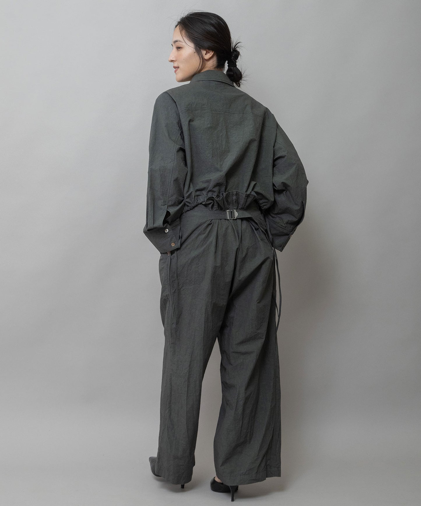 コットンリネンタイプライタークロップドシャツ