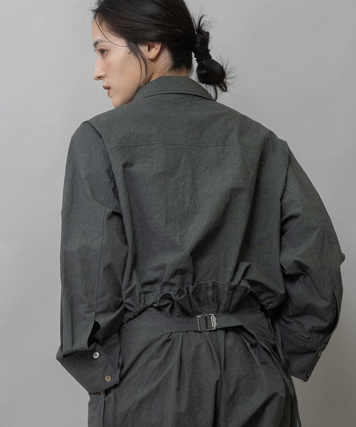 コットンリネンタイプライタークロップドシャツ