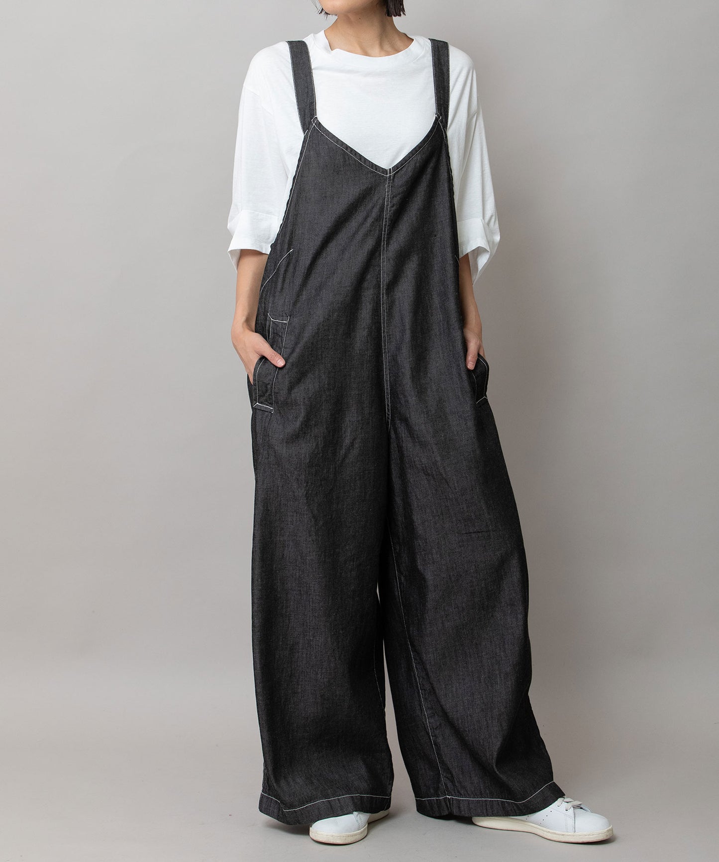 コットンリヨセルデニムコンビネゾン