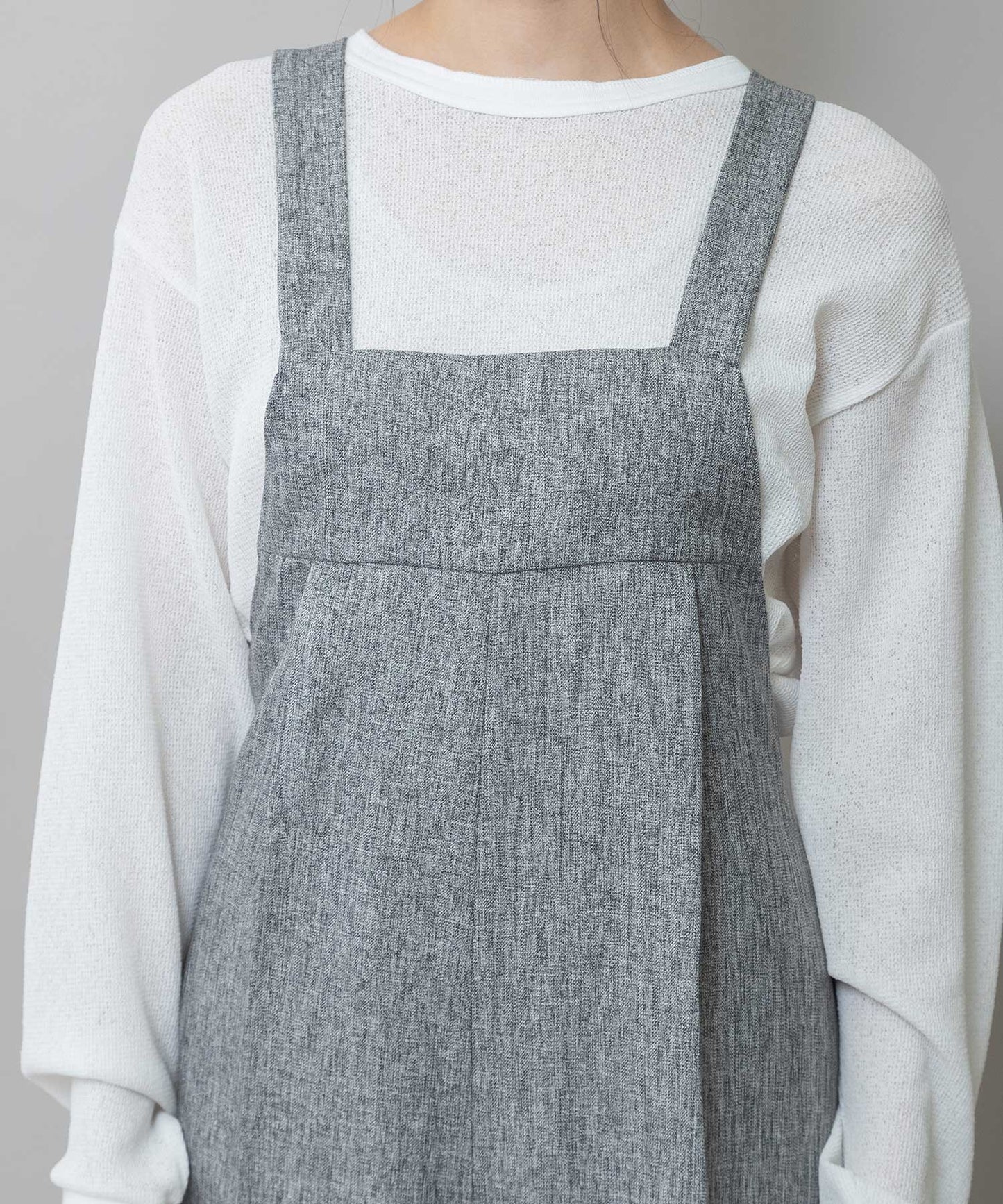 【ウォッシャブル】【防シワ】ツイード調ツイルコンビネゾン