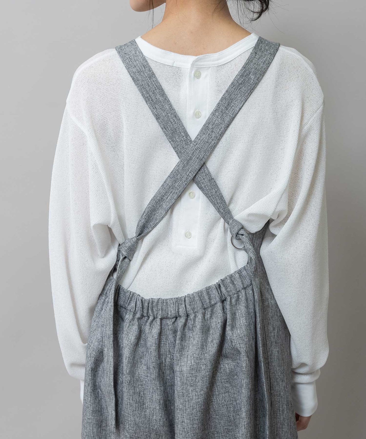 【ウォッシャブル】【防シワ】ツイード調ツイルコンビネゾン