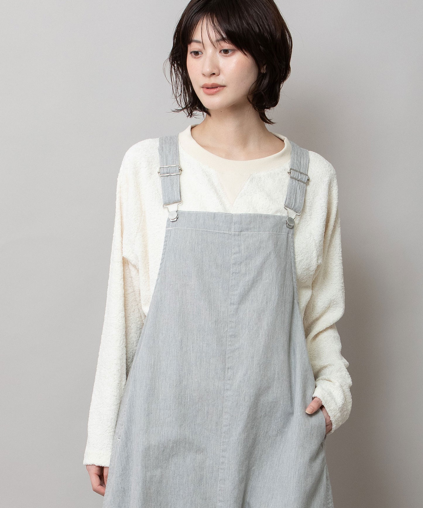 6ozスラブデニムジャンパースカート