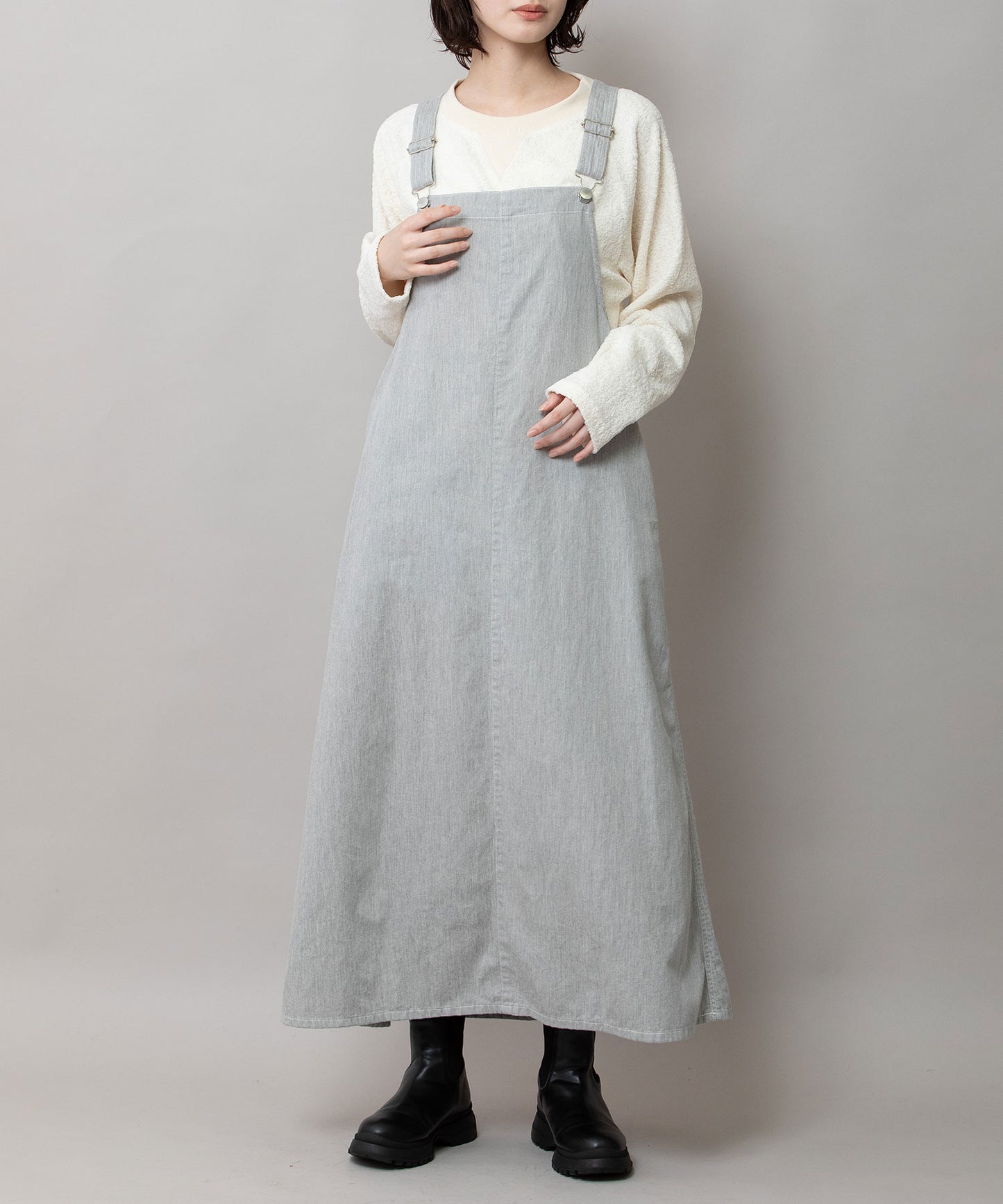 6ozスラブデニムジャンパースカート