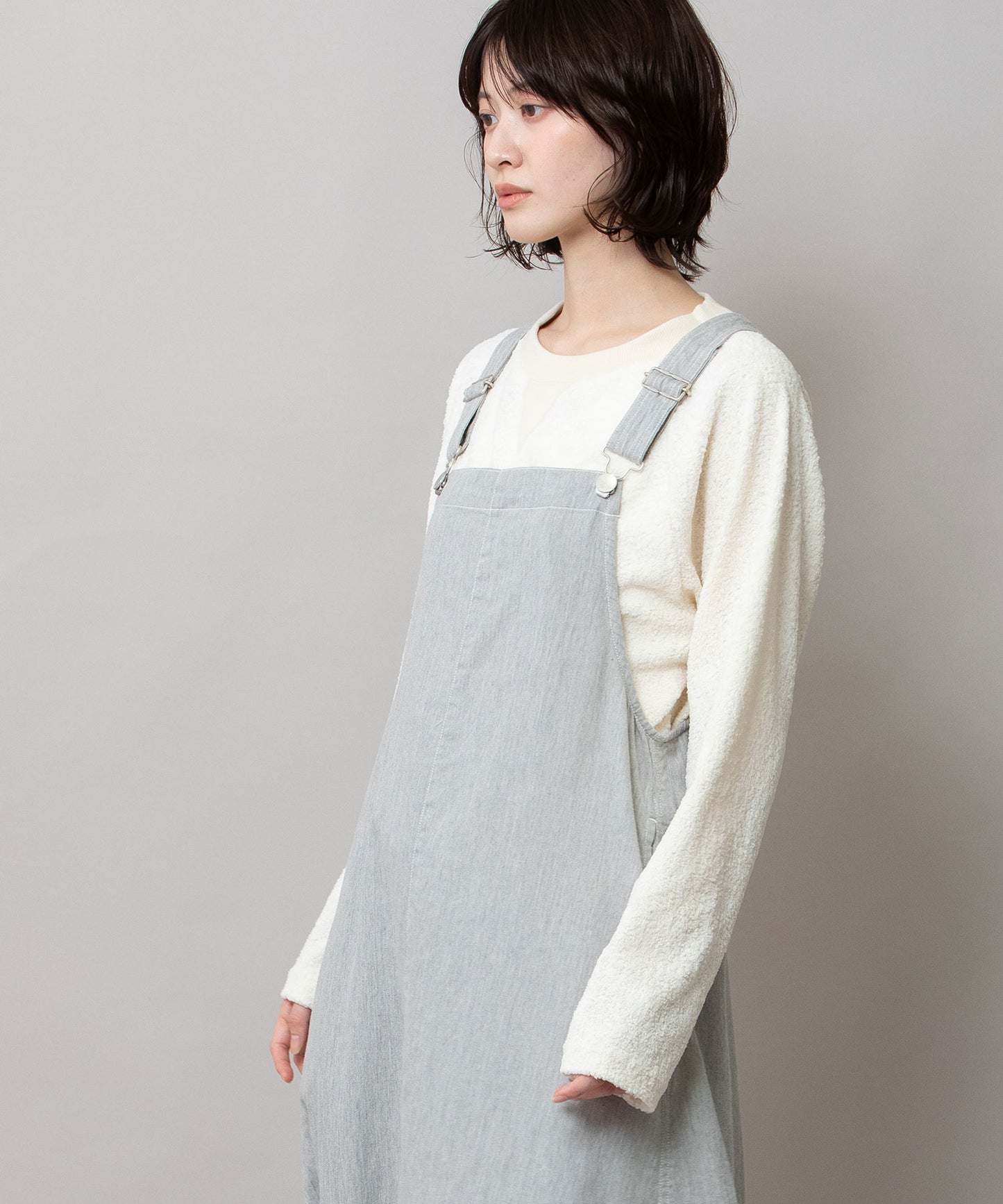 6ozスラブデニムジャンパースカート