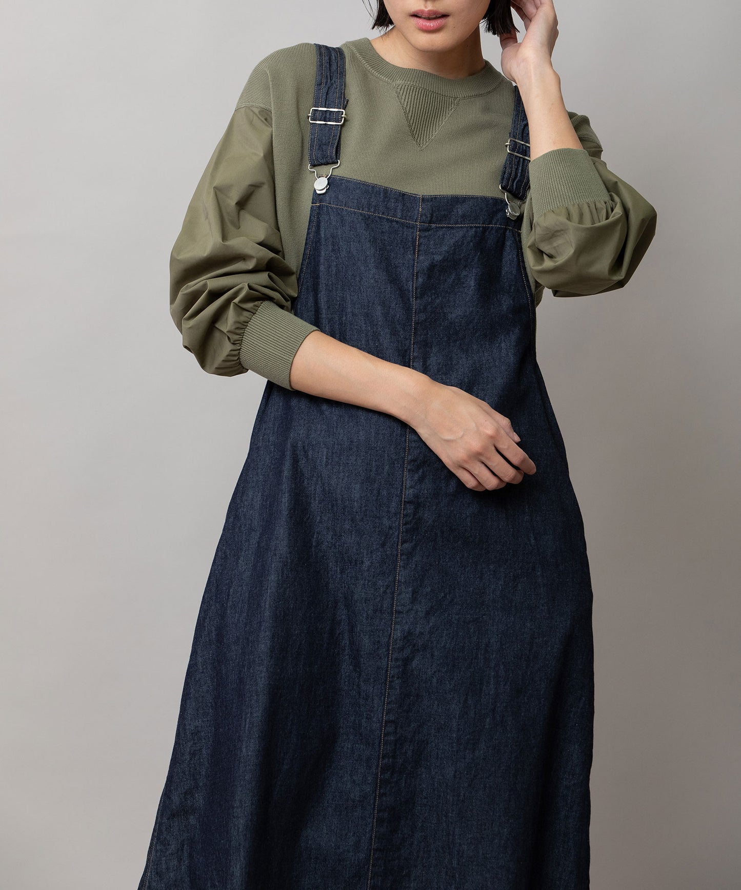 6ozスラブデニムジャンパースカート