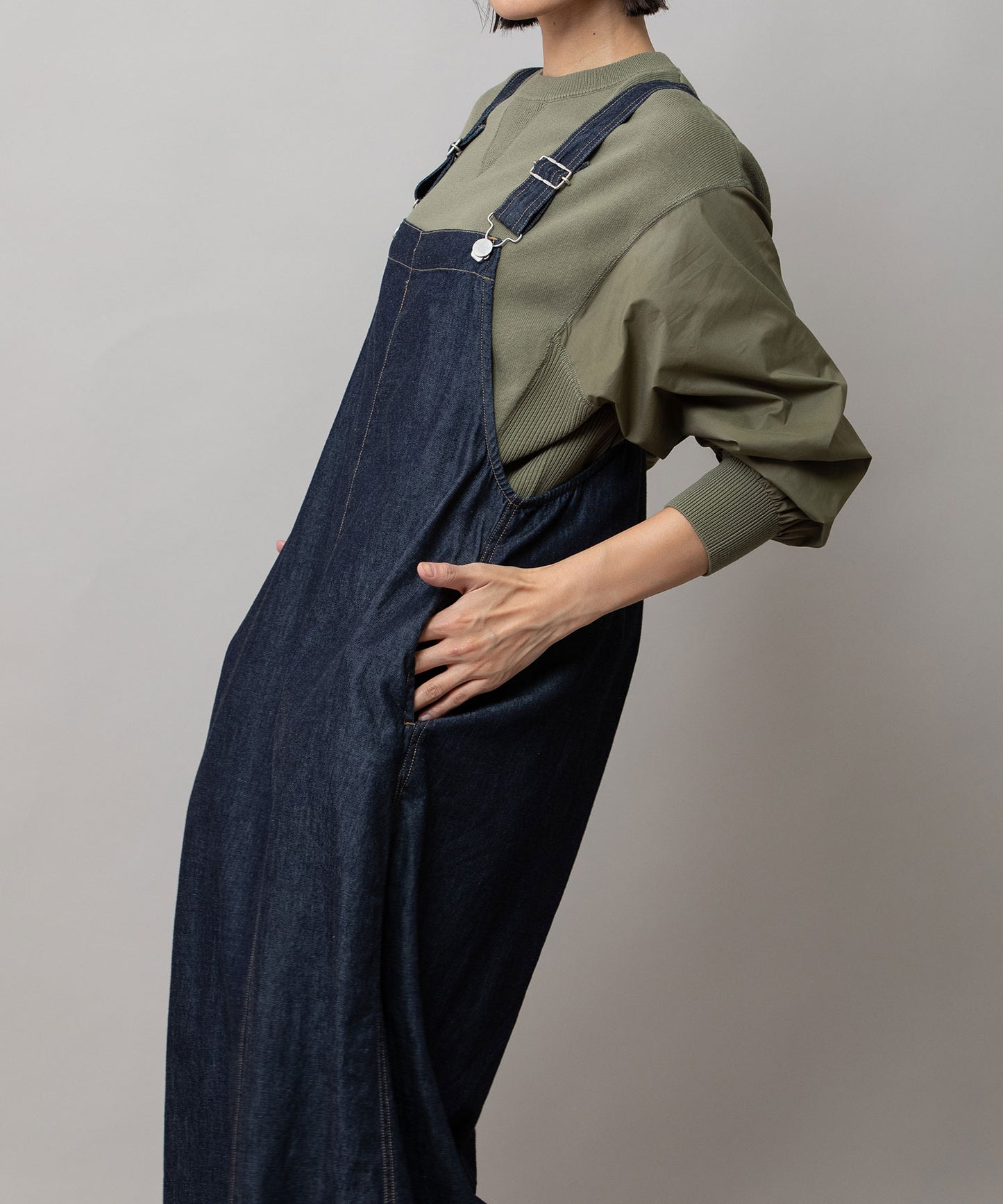 6ozスラブデニムジャンパースカート