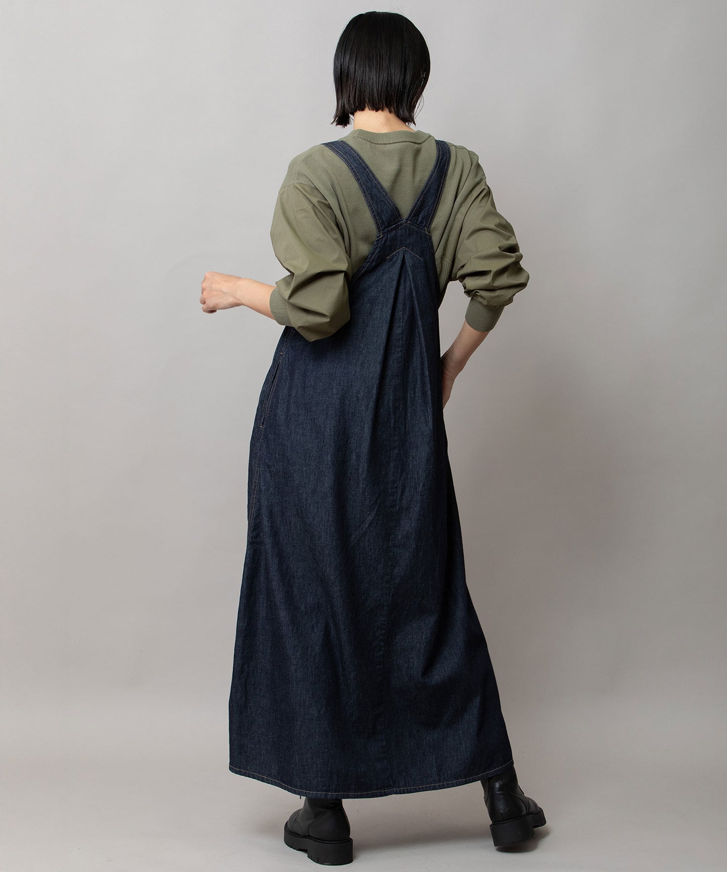 6ozスラブデニムジャンパースカート