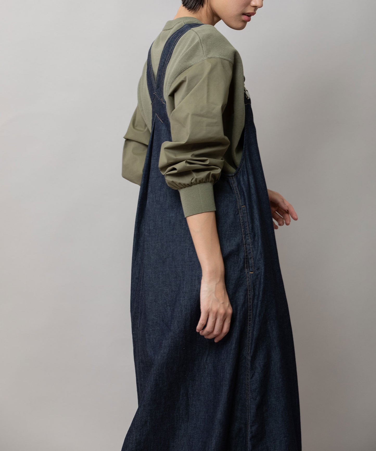 6ozスラブデニムジャンパースカート