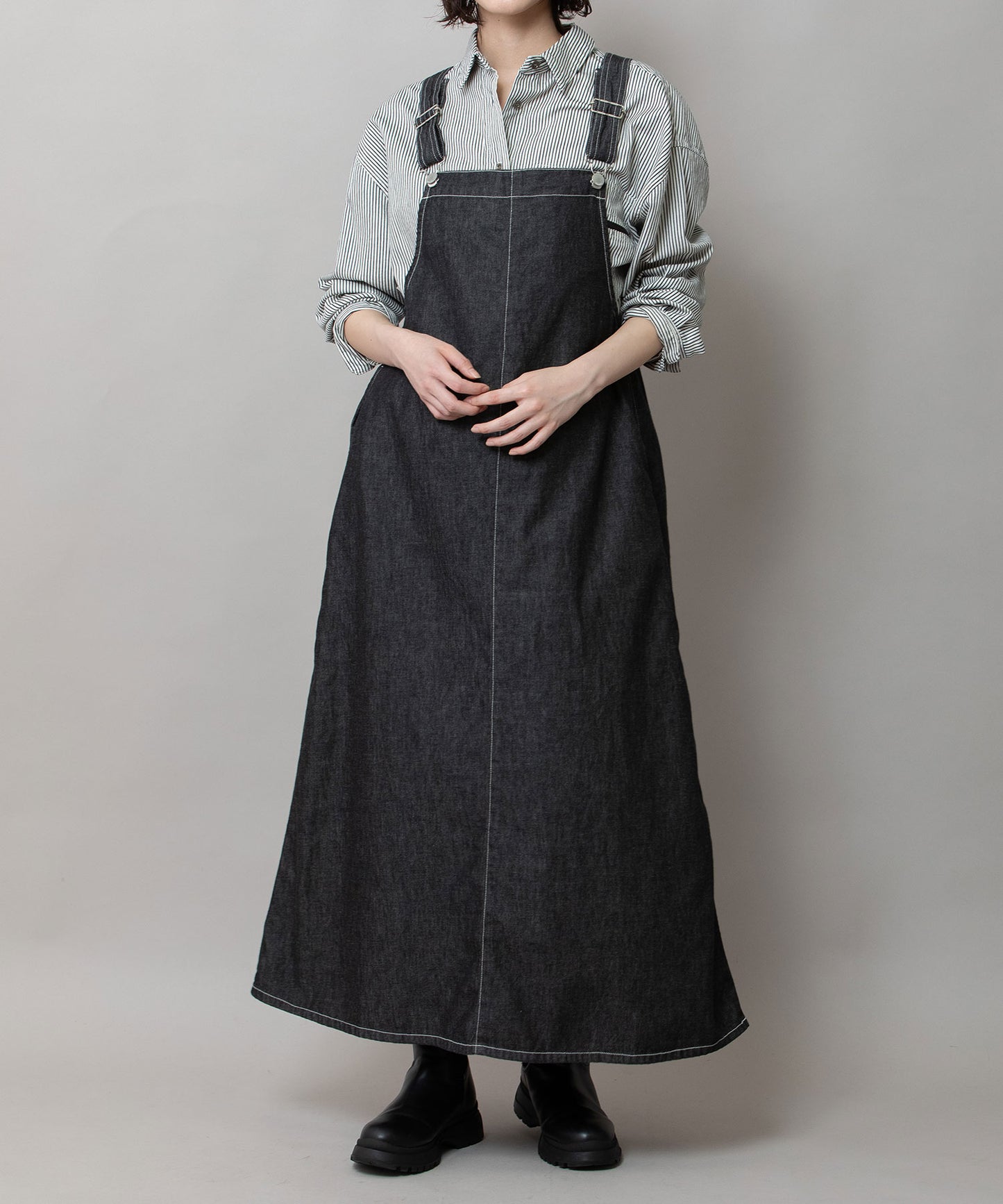 6ozスラブデニムジャンパースカート