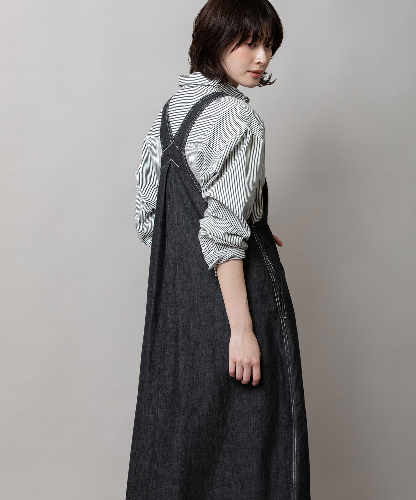 6ozスラブデニムジャンパースカート