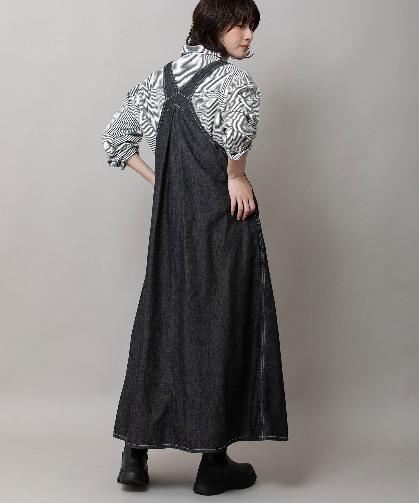 6ozスラブデニムジャンパースカート