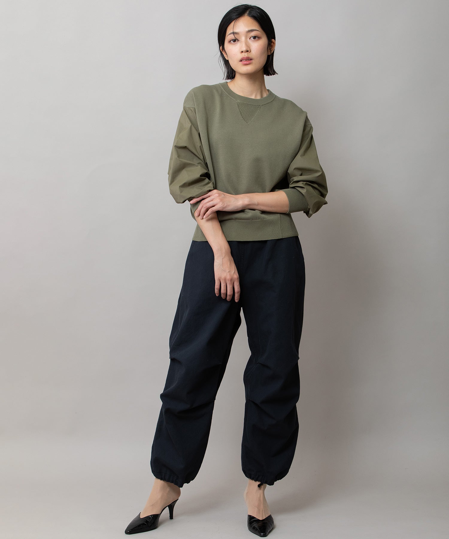 12GG天竺編みニット×ブロードドッキングトップス – Munich web shop