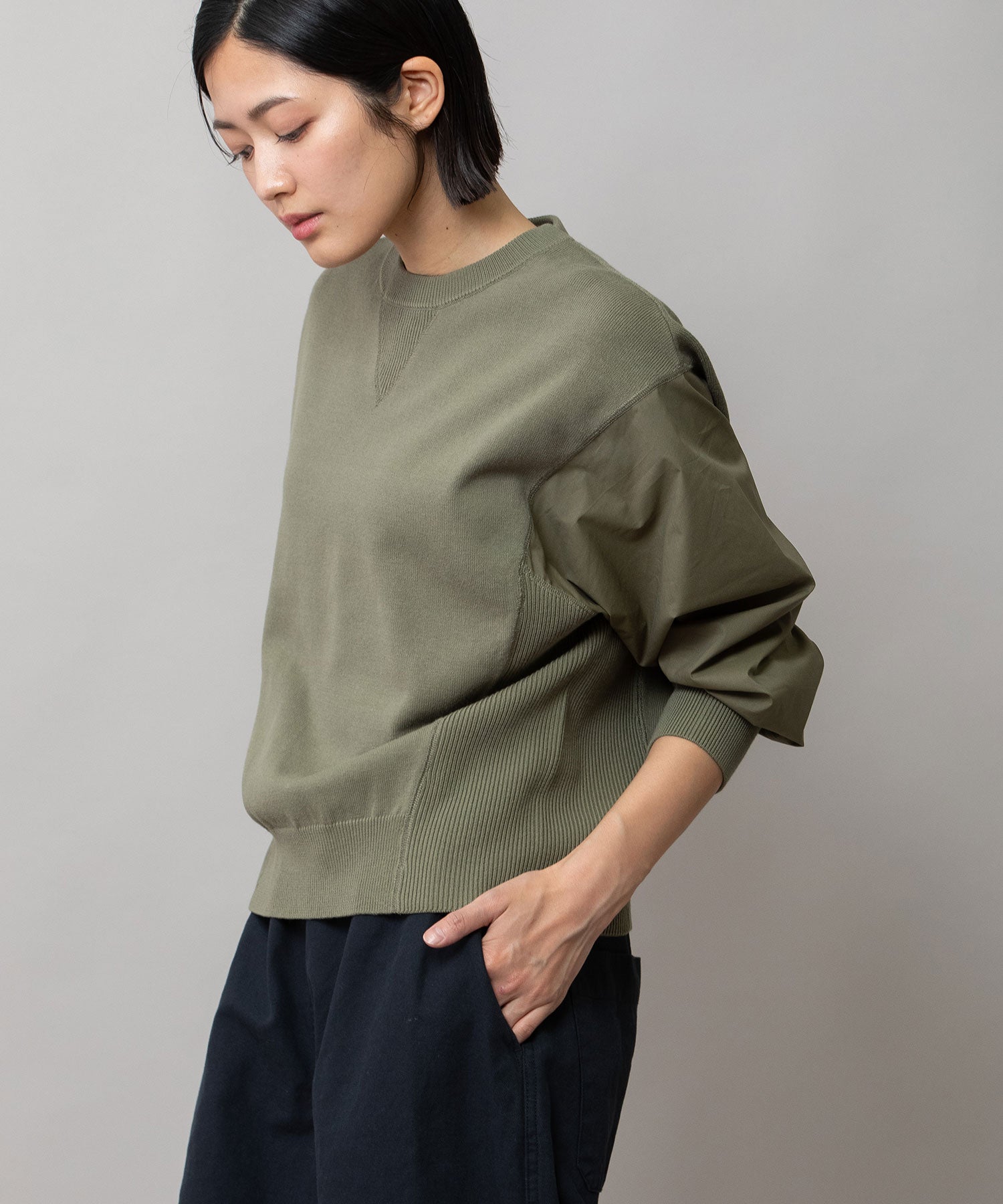 12GG天竺編みニット×ブロードドッキングトップス – Munich web shop