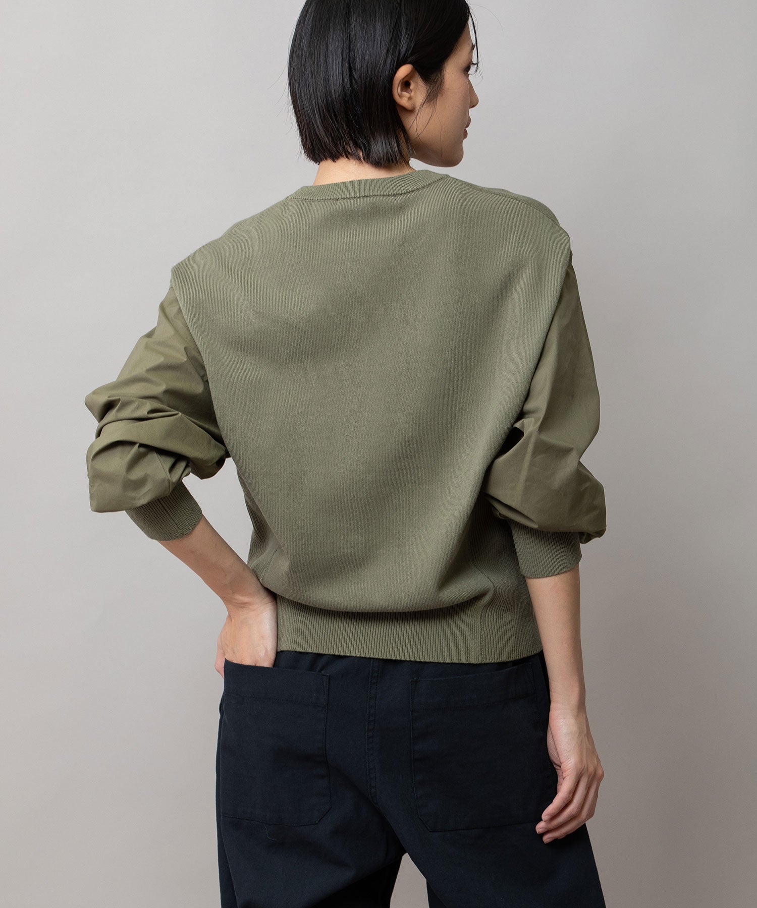 12GG天竺編みニット×ブロードドッキングトップス – Munich web shop