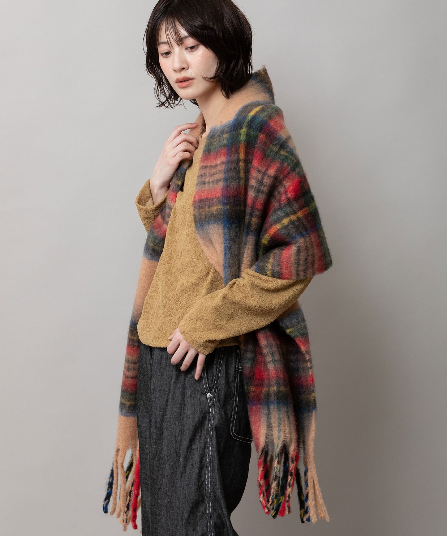 タータンチェックストール